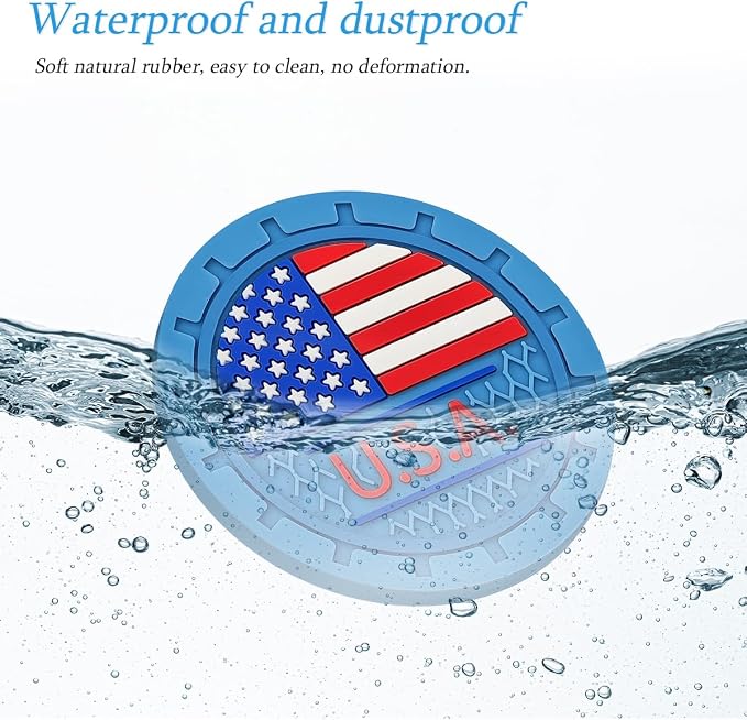 AUCELI 2 Pack Car Cup Holder Coasters, Colored American Flag US Flag Insert Car Cup Coaster, 2.75 Inch Anti Slip Shockproof Embedded Drink Mat, Vehicle Interior Decor Accessories
