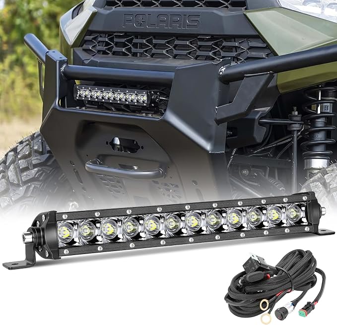 12 Inch Light Bar 2026 Upgraded, Lumimotor Single Row Slim LED Light Bar Spot Beam Off Road Light for Truck SUV F150 Ram Silverado UTV Polaris Can Am