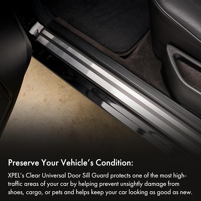 XPEL Clear Universal Door Sill Guard Protection Film, 60" x 2.75", PPF Kit | Door sill guard film helps protect high-traffic entry areas from scuffs, scratches, and everyday wear.