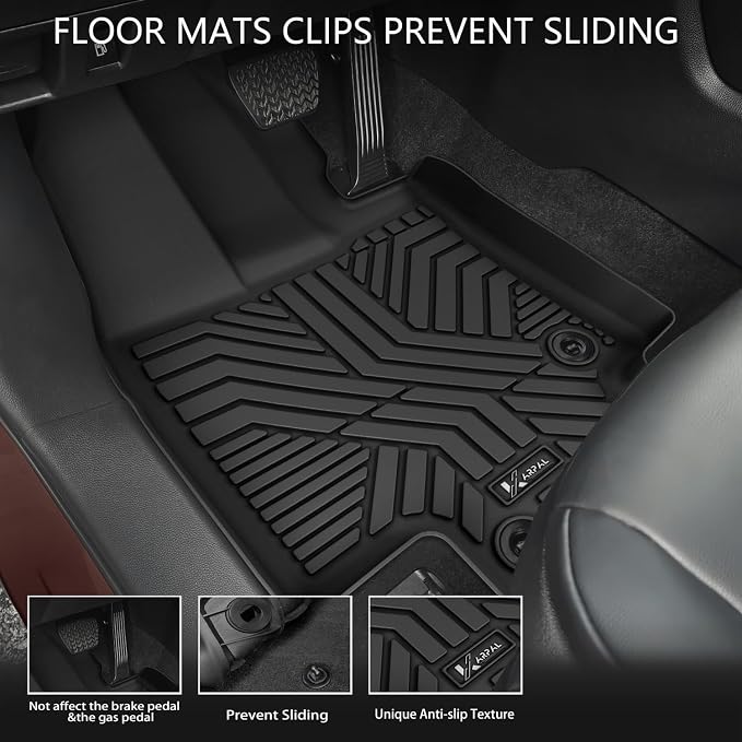 KARPAL Floor Mats for Toyota Highlander 2020-2026 7-Seats (NOT Fit Grand Highlander), Custom Fit All Weather TPE Floor Liners, 1st & 2nd Row & Cargo & Backseat Mat, Highlander Accessories