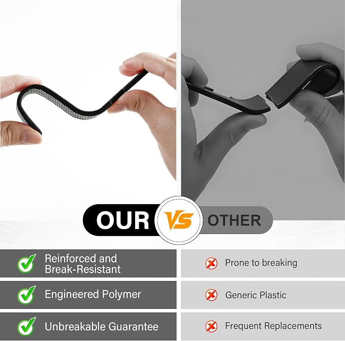 SINGARO Universal 2 Pack Car Seat Headrest Purse Hook, Carbon Fiber Back Seat Hook Storage Organizer Hanger for Purse Handbag Coat, Car Interior Accessories(Black)