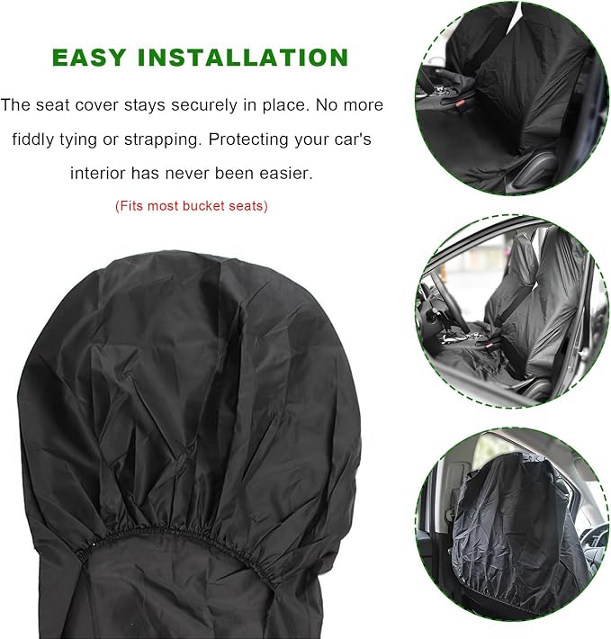 Car Seat Cover Protector, Waterproof Covers Scratch-Proof Protector for Front Seats, Machine Washable Front Bucket Seat Protective Accessories for Post Gym Workout