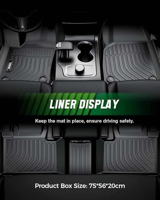 VIWIK Floor Mats Fit for Subaru Forester 2019-2024, Car Mats All Weather Protection Custom Full Set Floor Liners Include 1st and 2nd Row Front & Rear, Automotive Floor Mats TPE Black