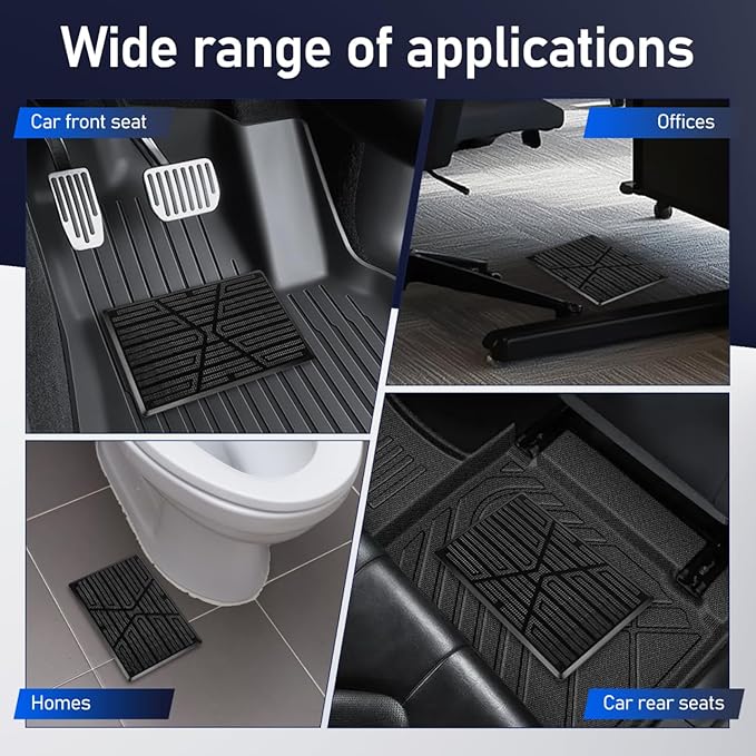 PRETYZOOM 2-Pack Car Floor Mat Carpet Heel Pad Foot Pedal | Universal Anti-Skid Rubber Heel Scuff Plate, Auto Home Carpet Protector Patch for Driver Side Gas Pedal Foot Rest