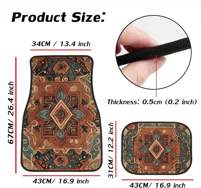 Car Floor Mats Non-Slip Automotive Floor Mats All-Weather Front Rear Car Floor Foot Mat Sets of 4 Pieces Foot Mats Rugs Carpet for Car Trucks SUV Sedans (FUGU-02)