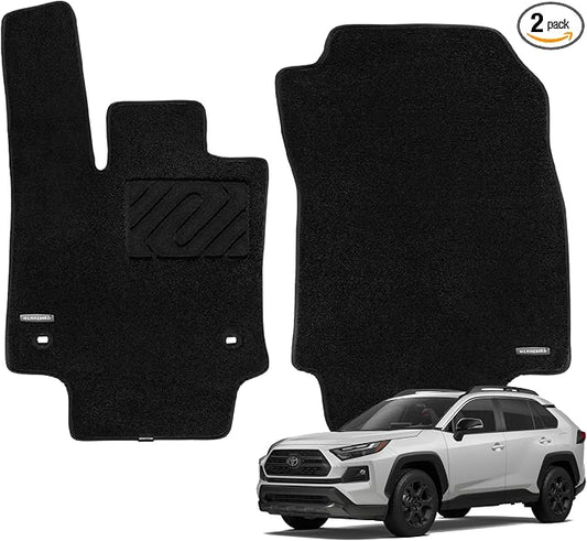 WENNEBIRD Front Carpet Floor Mats for Toyota RAV4 2019-2025, 2Pc | Not for 2026, 0.6-Inch Ultra-Thick Plush Carpet, Noise-Reducing Comfort, Waterproof TPE Layer, Anti-Slip Backing