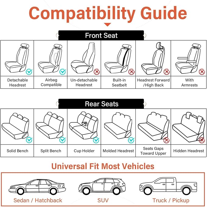 Coverado Car Seat Covers Full Set, Waterproof Nappa Leather Seat Covers for Cars, Universal 5 Seats Car Seat Covers, Front and Back Car Seat Protector, Auto Seat Covers Fit for Most Cars, Beige
