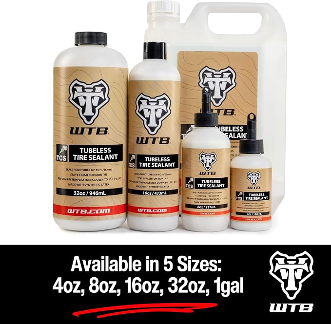 WTB Tubeless Bike Tire Sealant (4 oz to 1 Gallon) - Quick Seal for Punctures up to 6mm - All Conditions