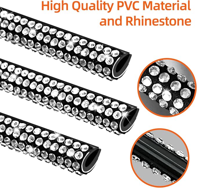 NBTEPEM Bling Car Air Conditioner Decoration Strip for Vent Outlet, 10 PCS Universal Rhinestone Car Vent Outlet Trim Decorations, Bling Interior Accessories for Women and Girls (Silver)