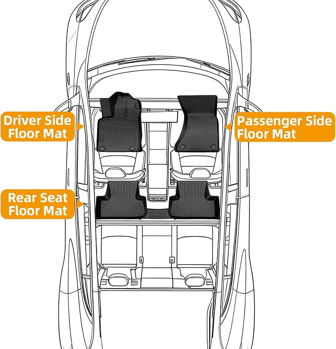 Floor Mats for Audi Q5 2009-2011 2012 2013 2014 2015 2016 2017 | TPE 2010 Q5 Floor Mats 1st & 2nd Row,Waterproof Summer Winter Non-Slip All Weather Floor Liners Car Accessories