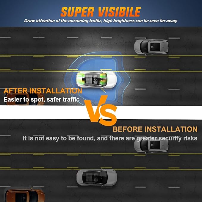 Nilight 40LED Amber Green Emergency Strobe Traffic Advisor Light Bar with Suction Cups Dash Safety Warning Hazard Flashing Lights Interior Front/Rear Windshield for Trucks Construction Vehicles