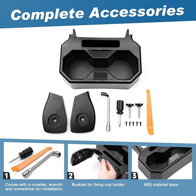Karltys Car Backseat Cup Holder, Fixable Rear Cup Holder Organizer Tray with Tools, Interior Accessories Floor Back Seat Cup Holder for Chevy Chevrolet Trax 2024 2025 2026