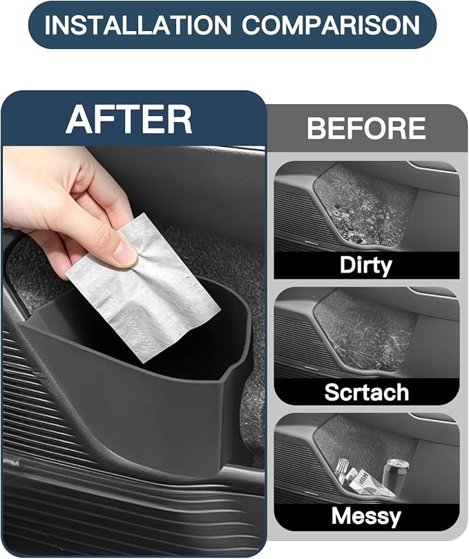 Ruiya Door Trash Can Compatible with 2026 Subaru Outback All Trims Passenger Side Right Door Pocket Silicone Garbage Bin 2026 Outback Accessories Organizer Wastebasket