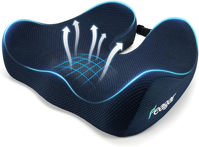 Feagar Seat Cushion for Office Chair - Memory Foam Tailbone Cushion for Desk Chair, Car Seat and Wheelchair - Ergonomic Chair Pad for Hip and Lower Back Comfort - Washable Mesh Cover Blue | Seat Cushion for Tailbone Pain Relief - for Desk Chair, Car& W...