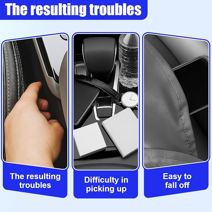 YoRise Car Cup Holder, PU Leather Automotive Cup Drink Holder, Car Seat Gap Filler Storage Box, Multifunctional Front Seat Organizer, Cell Mobile Phone Holder, Coin Bucket (Gray)