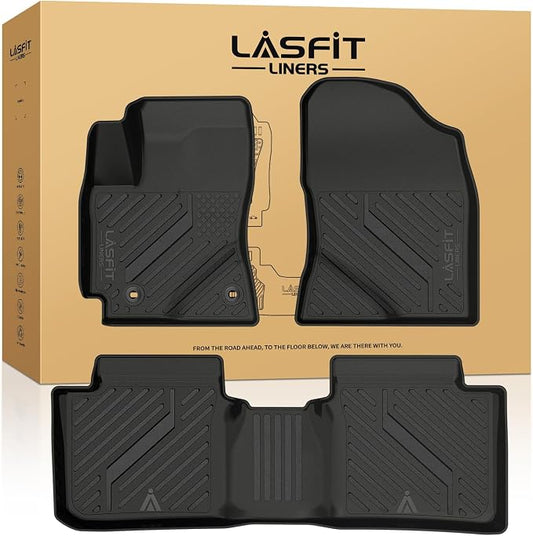LASFIT All Weather Floor Mats for Toyota Corolla Sedan 2014-2019, TPE Black | All Weather Full Coverage Custom Fit TPE Floor Liners for Toyota Corolla 2014-2019, Easy to Clean, 1st & 2nd Row