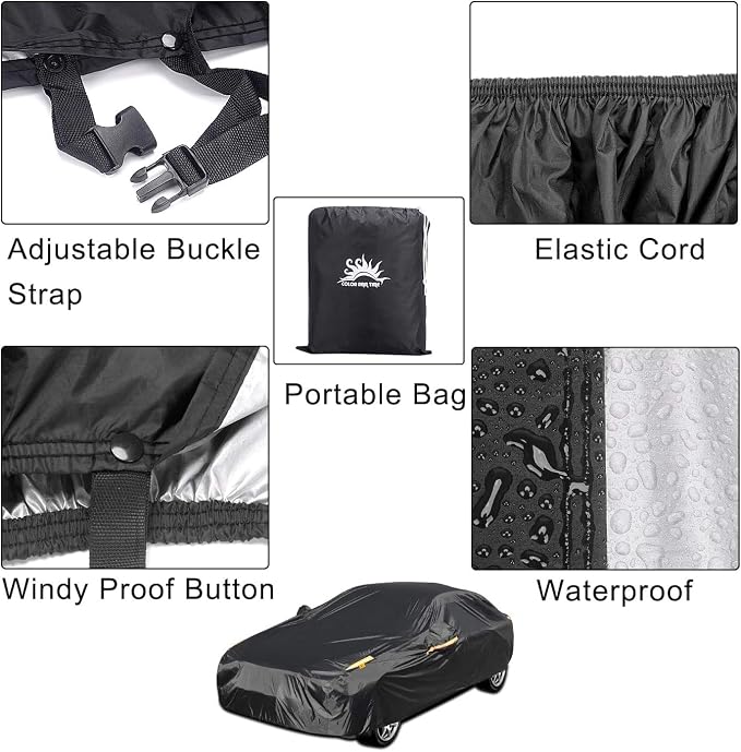 UV Protection Car Cover Windproof Dustproof Scratch Resistant Outdoor Universal Full Car Covers for Sedan XXL