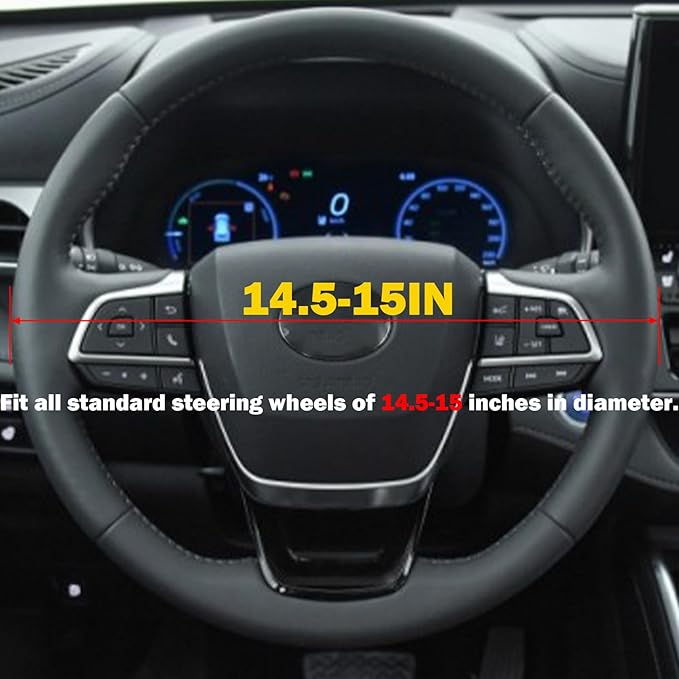 Mountains, Adventure, Outdoors, Camper, Hiking, Mountain Car Leather Steering Wheel Cover - 15-inch Universal Microfiber- Soft & Breathable & Silicone Anti Slip Auto Steering Wheel Wrap