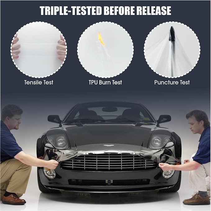 Car Paint Protection Film - Clear 7.5-Mil TPU Self-Healing PPF, Anti-Scratch Protective Wrap for Pickup Trucks, SUVs & Cars, Waterproof & Stain-Resistant, 5ft x 50ft Roll