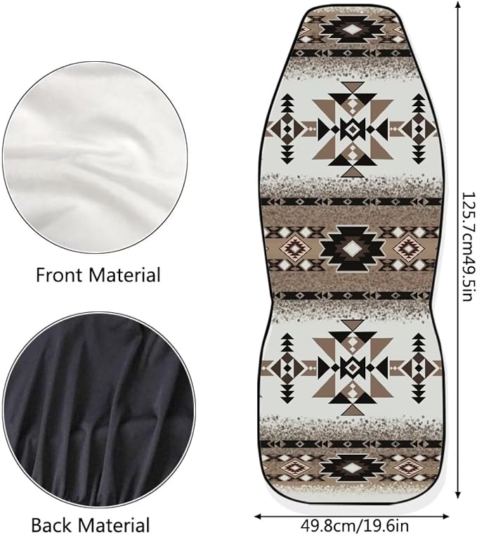 Aztec Car Front Seat Cover Set Soft Driver Car Seat Cover Navajo Brown Comfort Front Seats Only,Bucket Seat Covers Universal Fit for Auto SUV Truck Sedan