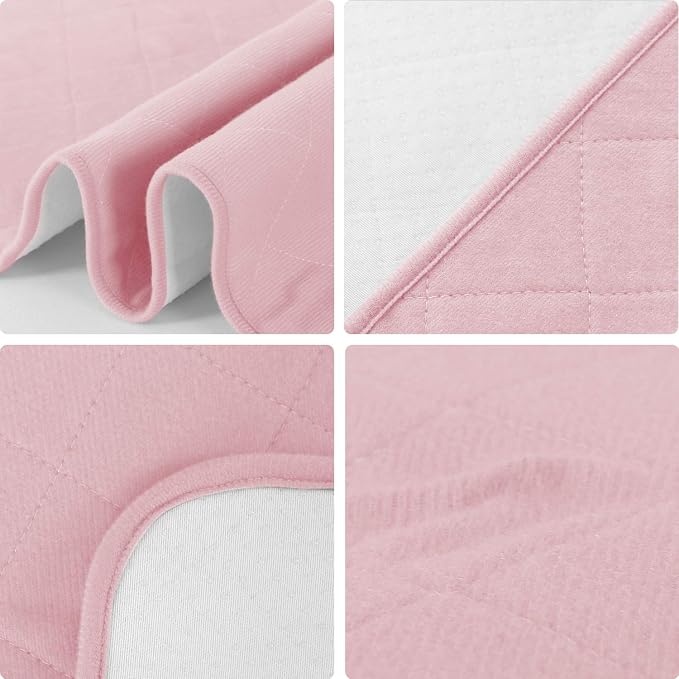 Bed Pads Washable Waterproof(2 Pack, 34 x 36), Washable and Reusable Anti Slip Chuck Pads Incontinence Underpad Sheets Protector, Pee Pads for Elderly, Kids, Toddler and Pets, White and Pink