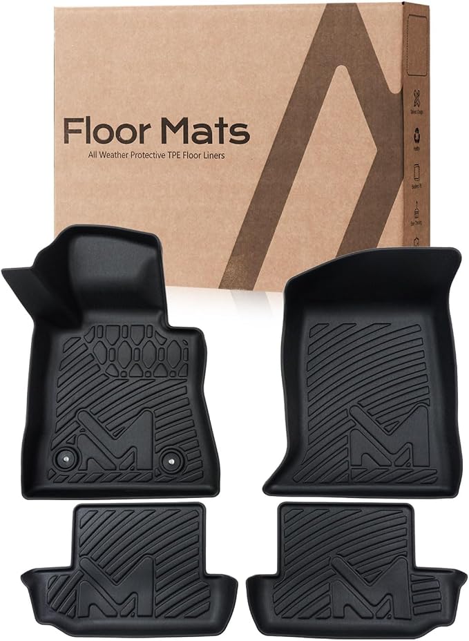 TPE Automotive Floor Mats Custom for 2016-2024 Chevrolet Chevy Camaro, All Weather Cover Protection Waterproof Black Floor Liner Front & Rear Row Full Set Car Mats, 4PCS