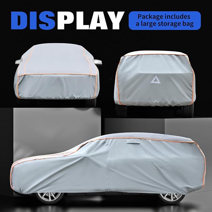 Heavy Duty Hail Protector Car Cover Fit for SUV-Length (190 Inch).Anti Hail Thickened Multi-Layered EVA Car Cover Waterproof Sun UV Rain Snow All Weather, Outdoor Protection Cover