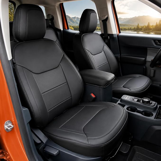 Mabett Seat Covers for Ford Maverick 5-Seat, Interior Protectors fit 2026 2022-2025 Maverick Accessories, Full Protection, Pu Leather (Black)