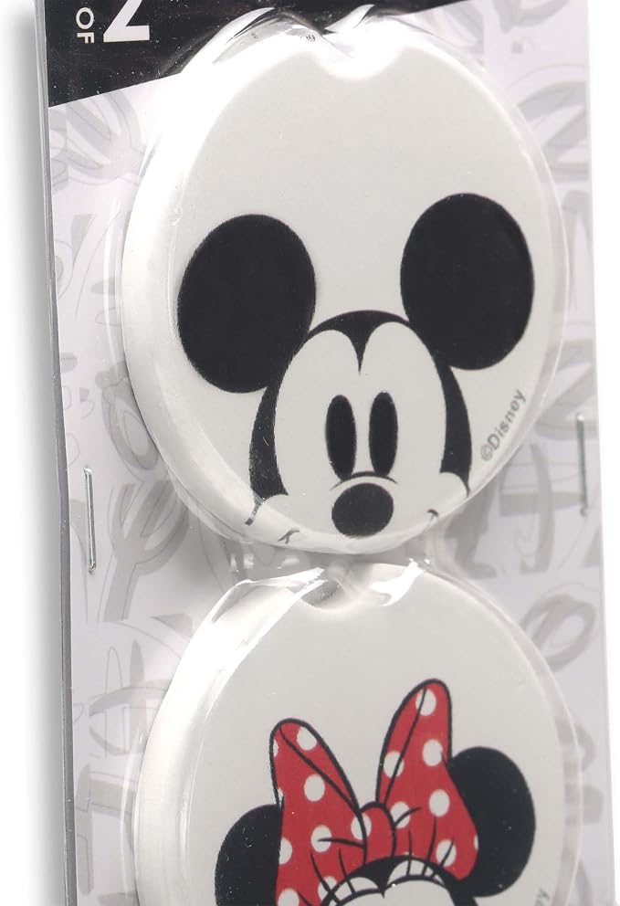 Disney Mickey Mouse and Minnie Mouse Ceramic Car Coasters | Fun Auto Coasters, Set of 2 for Car or Truck