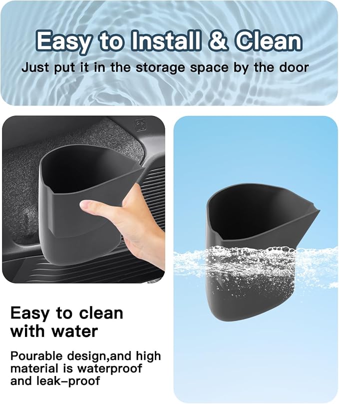 Ruiya Door Trash Can Compatible with 2026 Subaru Outback All Trims Driver & Passenger Side Door Pocket Silicone Garbage Bin 2026 Outback Accessories Organizer Wastebasket(2Packs)
