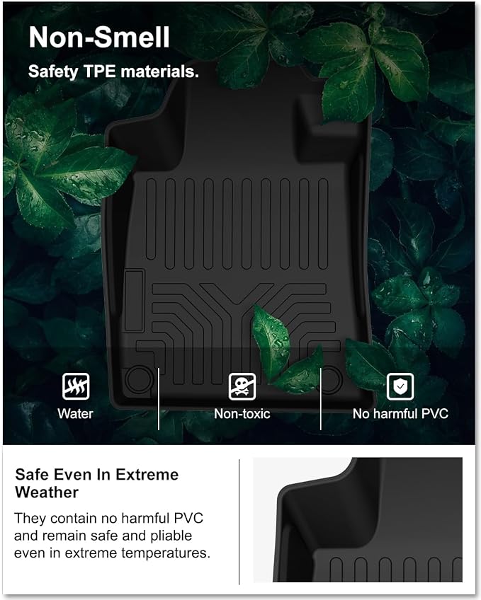 Kiwi Master Floor Mats for 2019-2026 Nissan Altima | Custom Fit, All Weather Car Mats, Heavy Duty TPE Floor Liners, Front & Rear 2 Row Set, Black
