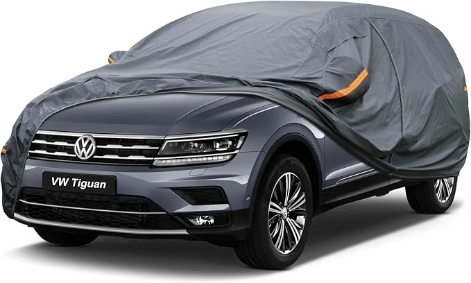 GUNHYI Premium Car Cover Custom Fit VW Tiguan (2016-2026), 16 Layers Heavy Duty Car Cover Waterproof All Weather with Zipper Door for Sun Rain Snow Dust Uv Protection