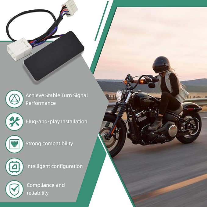 Briidea Load Equalizer and Stabilizer Controller/Resistor Compatible with Harley Davidson Motorcycle, Led Turn Signals, Plug and Play, Solving Led Turn Signal No Flashing, Fast Flashing