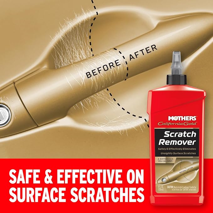 Mothers California Gold Scratch Remover, 8 oz. (08408) | Safely & Effectively Eliminates Light Scratches, Scuffs & Transfers from Paint & Clearcoat, Handles and High-Touch Areas