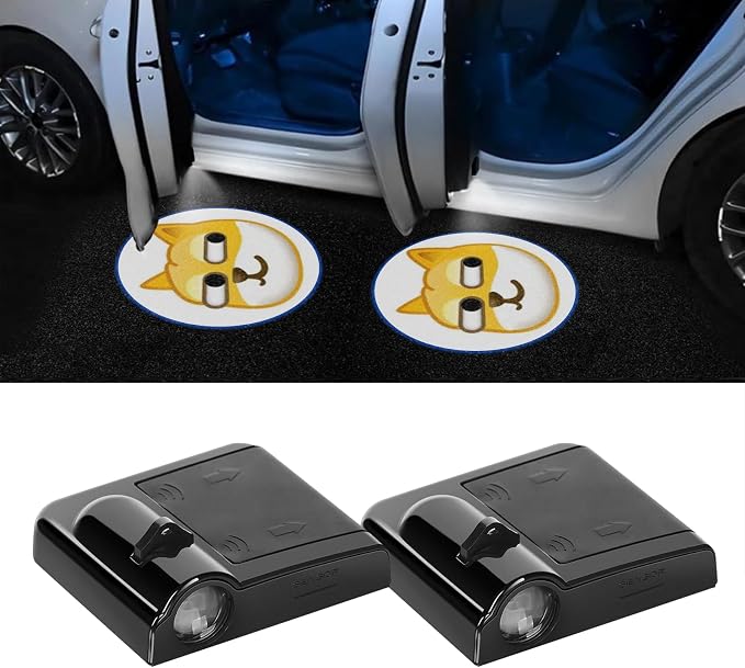 Zufoty 2PCS Car Door Light Projector, Wireless LED Car Door Paste Welcome Courtesy Light, LED Courtesy Ghost Shadow Welcome Lamp, Universal Car Accessories Fits Most Car SUV Truck
