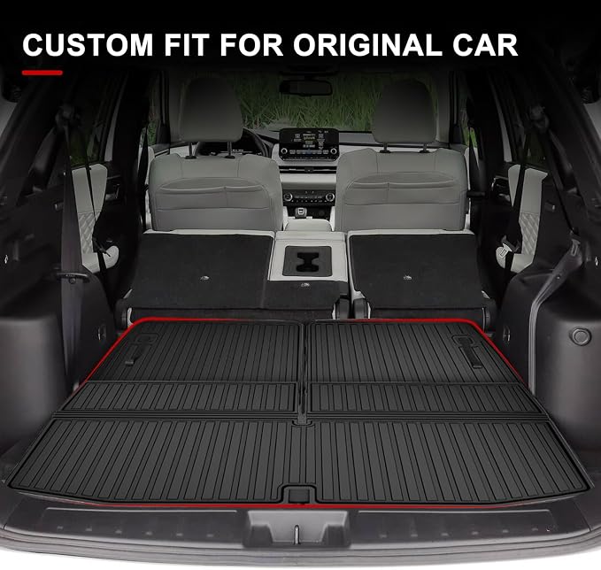 Cargo Mat for 2022-2025 Mitsubishi Outlander 7-Seat (Not Fit PHEV or Sport) | Custom Fit Full Coverage TPE All-Weather Cargo Liner for Outlander Accessories, Black