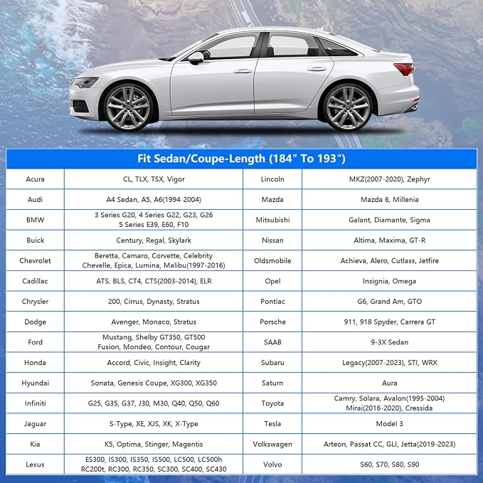 GUNHYI Car Cover for Automobiles All Weather Waterproof, Universal Fit Sedan Chevrolet Corvette, Ford Fusion, Kia Stinger, Nissan Maxima, Buick Regal, Subaru Legacy, Honda Accord etc.