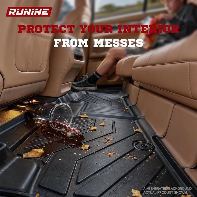 Floor Mats for 2027 Kia Telluride Hybrid (Suitable for HEV), All Weather TPE Telluride Floor Liners Full Set with Cargo Mat & Backrest Mats, Custom Fit 7 Passenger 2027 Telluride Hybrid Accessories