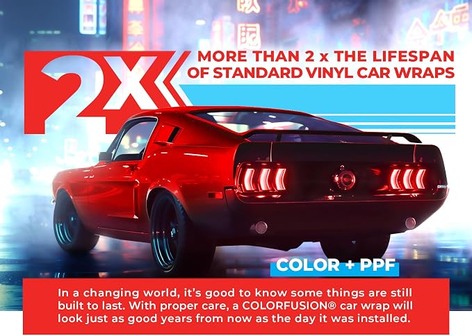 ColorFusion PPF by VViViD, Gloss Dragon Fire Red Dry Apply PPF Vinyl Car Wrap Roll 10ft x 5ft
