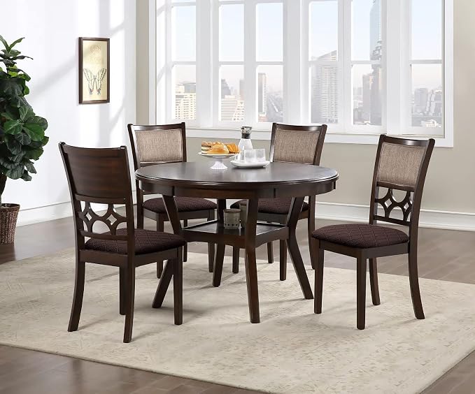 Fuloon Waterproof Seat Cushion Covers 4 PCS, Stretch Jacquard Chair Seat Covers Washable Dining Room Seat Slipcovers Removable Kitchen Chair Protector (4, Waterproof-Chocolate)