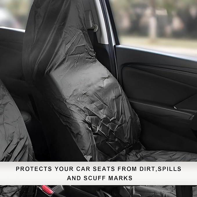 Car Seat Cover Protector, Waterproof Sweatproof Auto Protective Front Seat Cover, Universal Washable Vehicle Bucket Seats Protector for Gym Workout Running Swimming Hiking