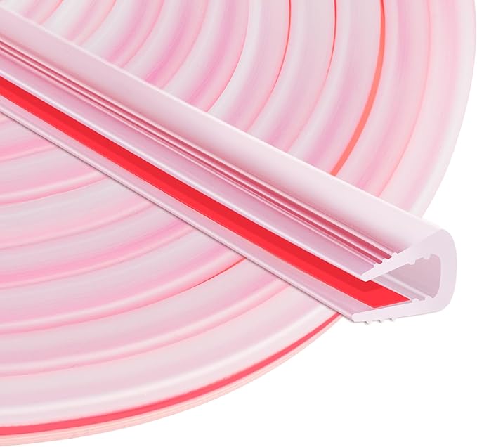 ToLanbbt Rubber Edge Trim U Channel, 1/12" Self Adhesive Sheet Metal Edge Guard Protector, EPDM Seal Strip for Car Doors, Steel Plates, Glass, Hatches, Table Corners, Fit 1/12"(2mm), 20Ft, Clear