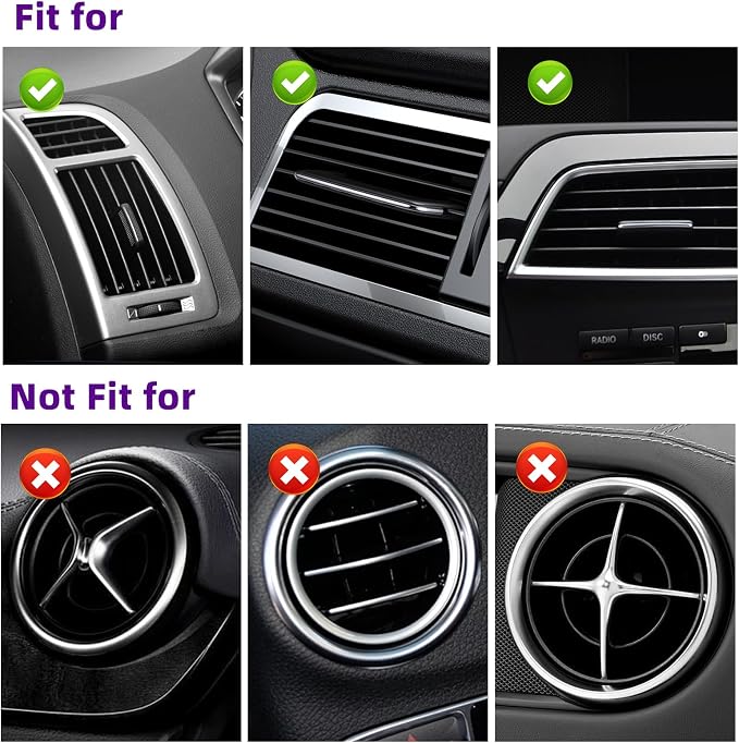 NBTEPEM Bling Car Air Conditioner Decoration Strip for Vent Outlet, 10 PCS Universal Rhinestone Car Vent Outlet Trim Decorations, Bling Interior Accessories for Women and Girls (Purple)
