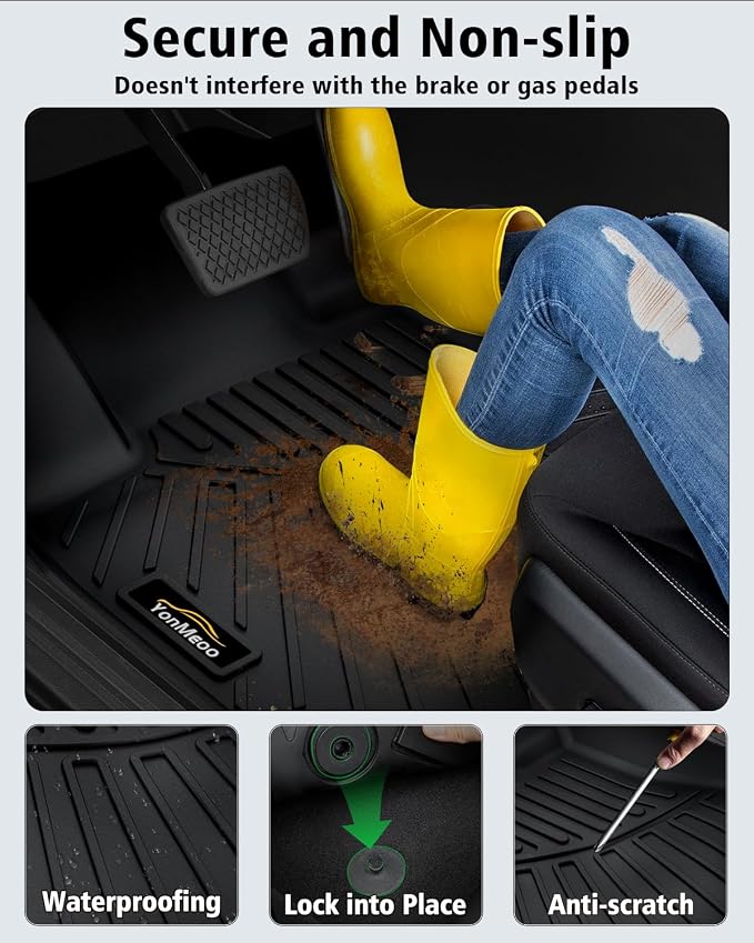 Floor Mats Custom for Kia Forte 2019-2024 Sedan | All Weather TPE Rubber Floor Liners, Cargo Liner Full Set for Forte Accessories, Black