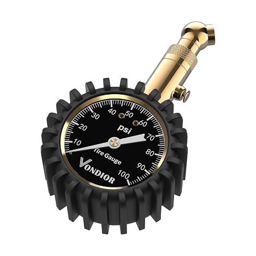 Vondior Tire Pressure Gauge (0-100 PSI) Certified ANSI Accurate with Large 2 Inch Easy to Read Glow Dial, Low - High Air Pressure Gauge. Tire Gauge for Car and Trucks Tires