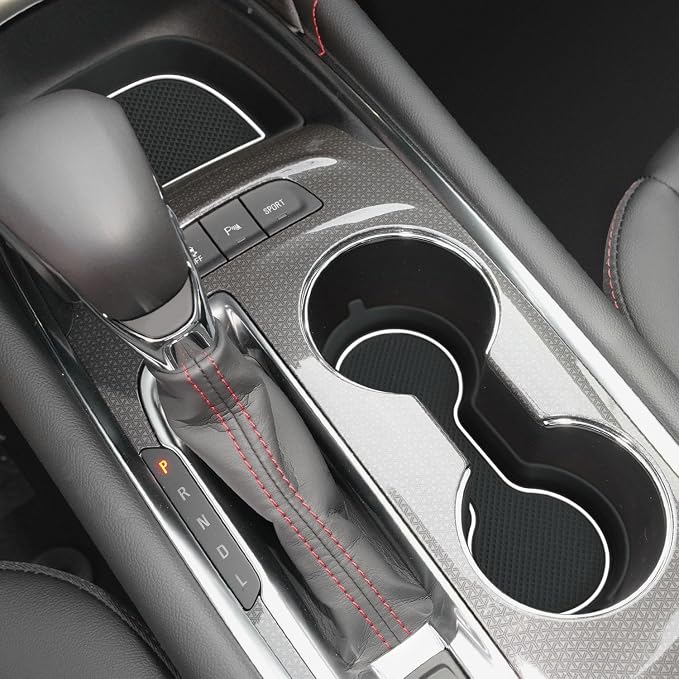 Auovo Cup Holder Inserts Coaster Compatible with Chevy Malibu Accessories 2017 2018 2019 2020 2021 2022 2023 2024 2025 Silicone Cup Mat Pad Car Interior Decoration (3-pcs kit, White)