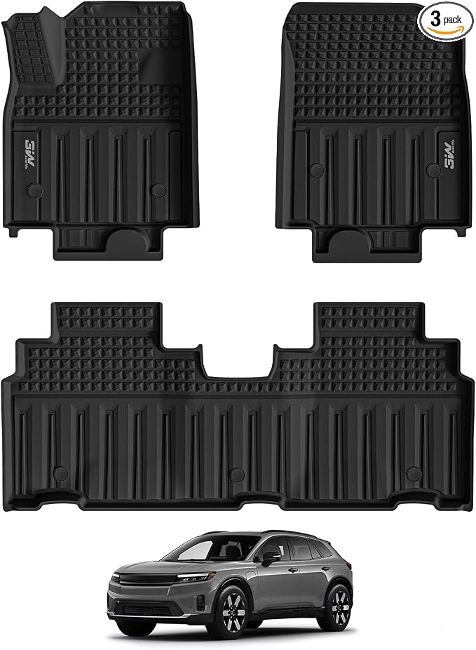 3W Floor Mats for Honda Prologue/Chevrolet Blazer EV 2024-2026 & Cadillac Lyriq 2023-2026 All Weather TPE Custom Fit Floor Liners Cover Protector for Honda Prologue Accessories, Black