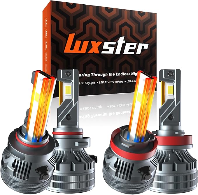 LUXSTER H11 9005 Combo Punisher 60000lm High Performance LED Bulbs(4 Pack) | 140W High Power, Exclusive Triple Copper-Tube Cooling, 5th-Gen CANBUS, Foglight Use, Plug-N-Play, 6000K, IP68