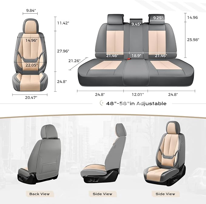 Coverado Car Seat Covers, Seat Covers for Cars, Waterproof Leather Auto Seat Protectors, Leather Car Seat Cushion, Car Interiors Accessories Universal Fit for Most Cars