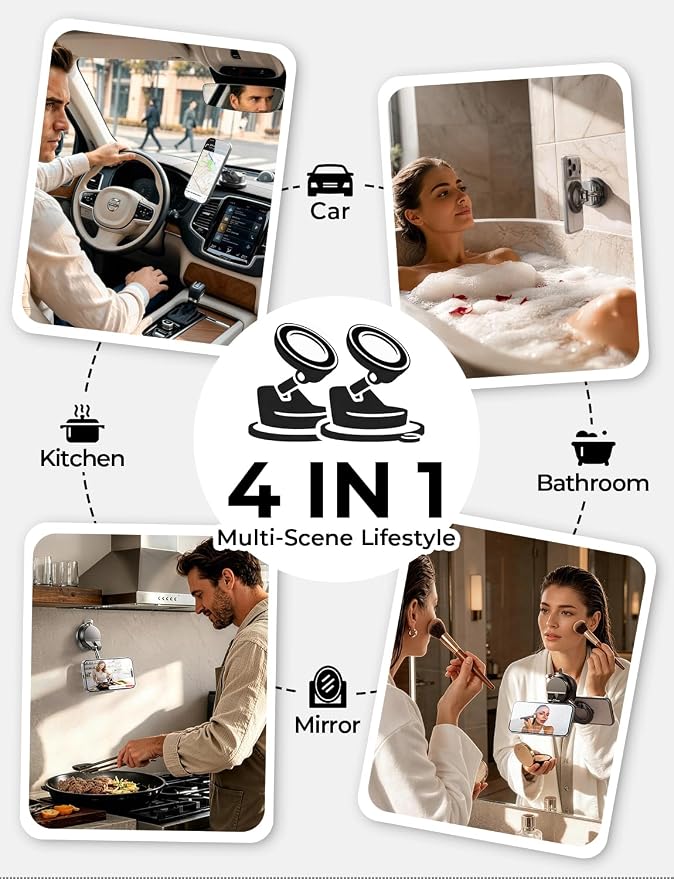 LISEN 2 Pack for Magsafe Car Mount, Magnetic Phone Holder for Car, Strong Magnetic Car Phone Mount, 89 LBS Suction Phone Mount Vacuum, Dashboard Gifts Phone Holders for Your Car Mount for iPhone 17 | Automotive Dashboards